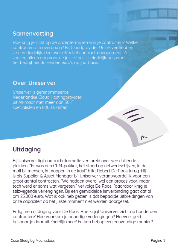 Mochadocs - Contract Management - Case Study - Uniserver - Page 2