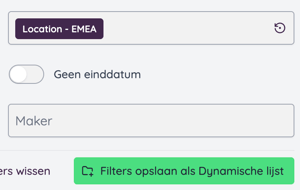 Button Filters opslaan als dynamische lijst