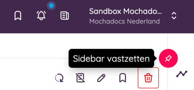 Zet de rechter sidebar vast