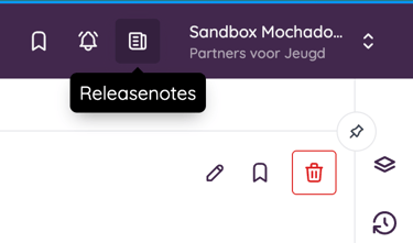 Selecteer de toegang to de release notes rechts boven in de balk