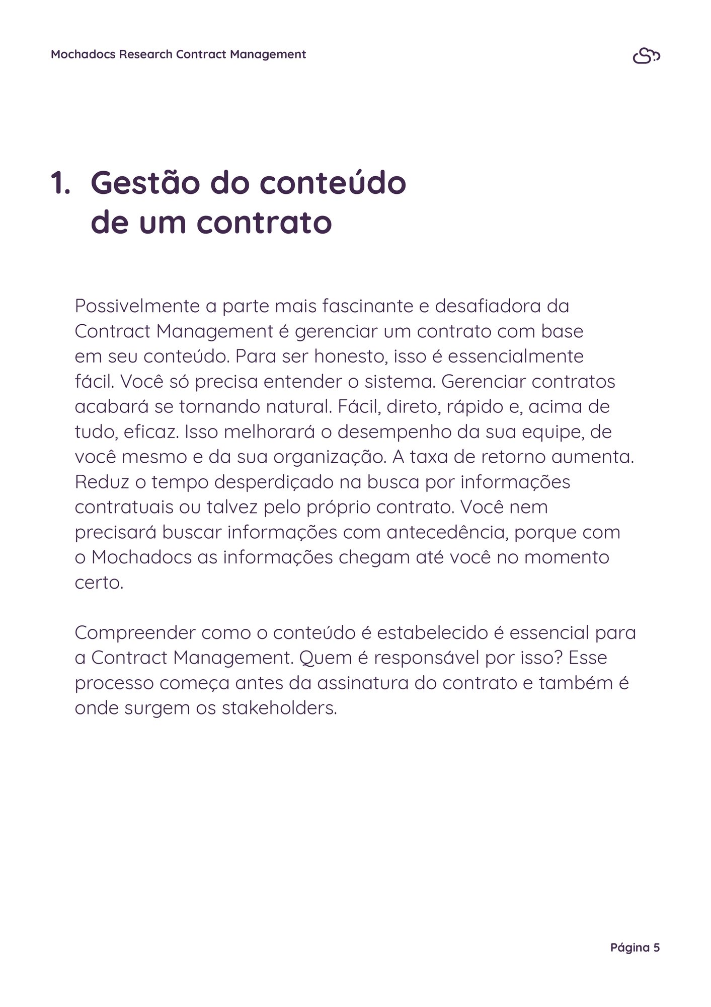 Gestão do conteúdo de um contrato