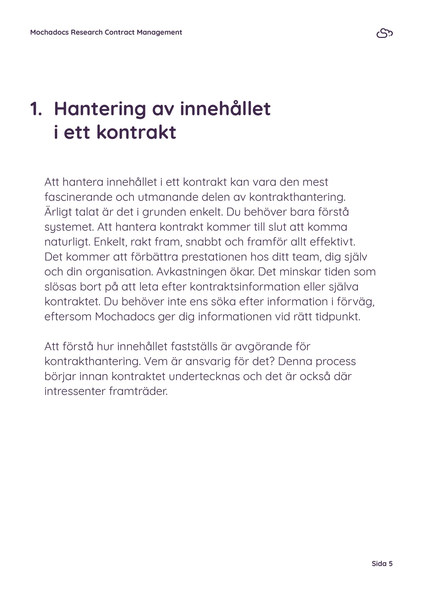 Hantera innehållet i ett avtal