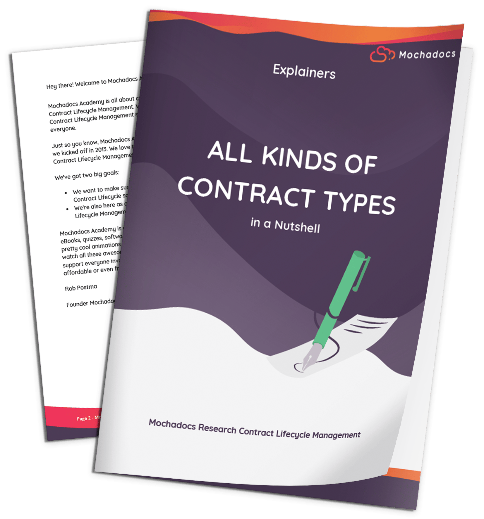 Explainer eBook 3D All kinds of Contract Types