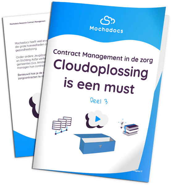 Mock-up Contract management in de zorg, cloudoplossing is een must