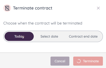 Terminate the contract immediately | Mochadocs