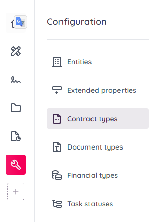 Goto contract types in your configuration area