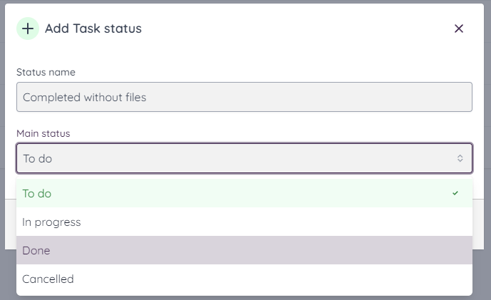 Add task status and align with other status