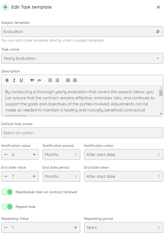 Full form of Task Templated data