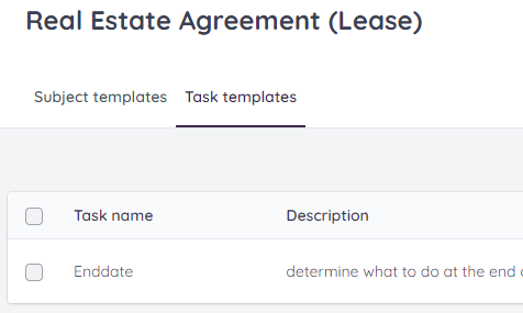 Select the Task Templates in your Contract Type