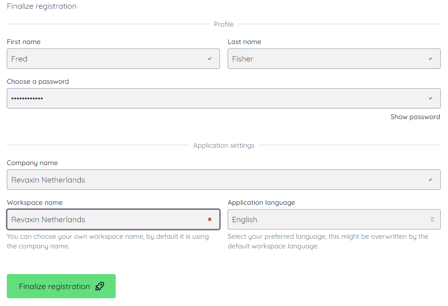 Finalize registration workspace | Mochadocs