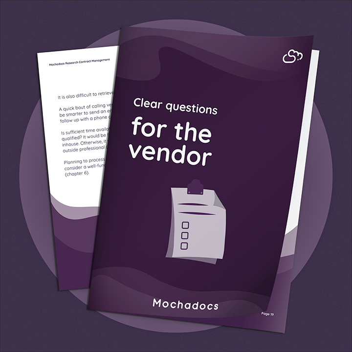 Mochadocs - Contract Lifecycle Management - eBook - Clear questions for the vendor