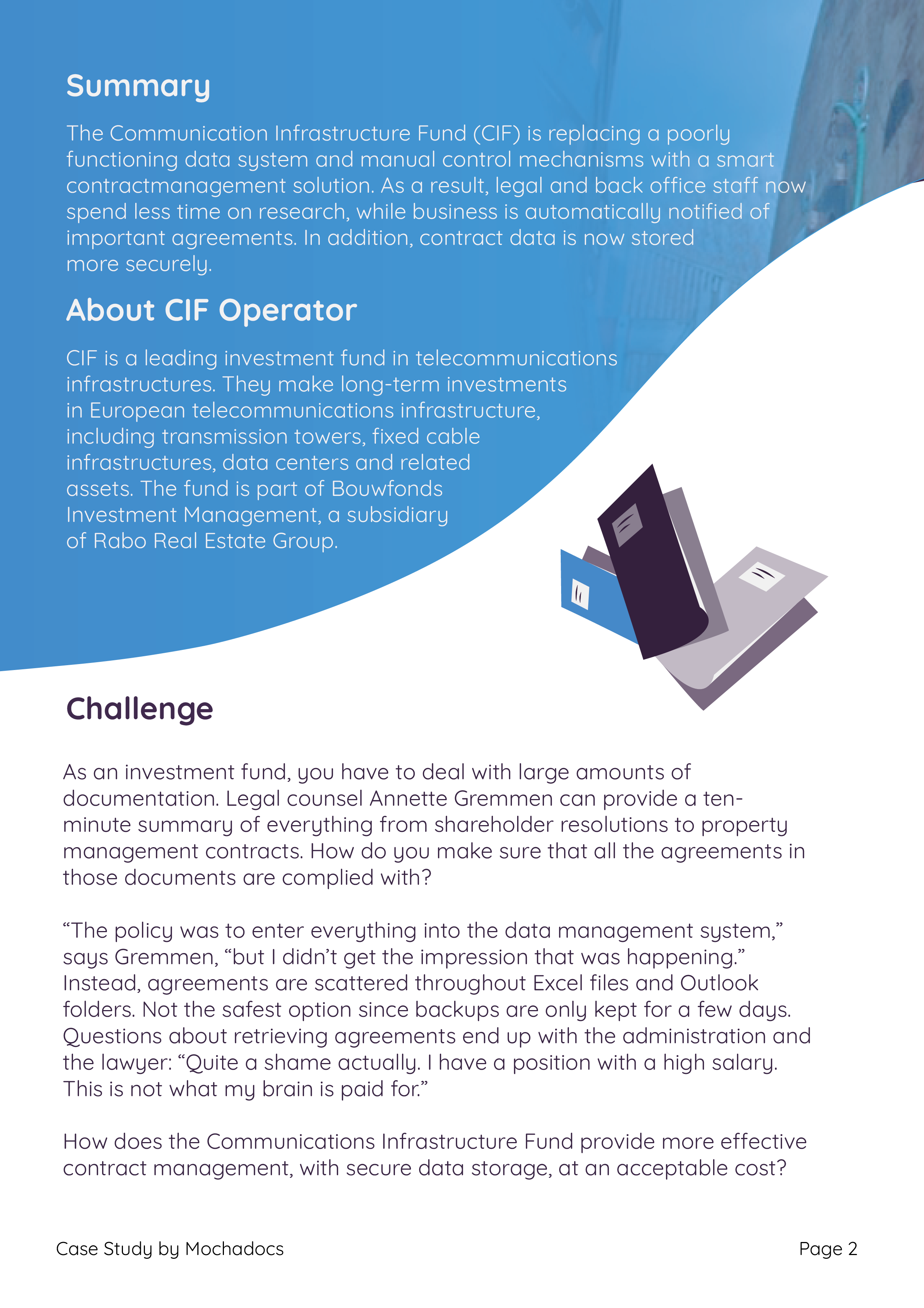 Mochadocs - Contract Management - Case Study - Bouwfonds CIF Operator - Page 2