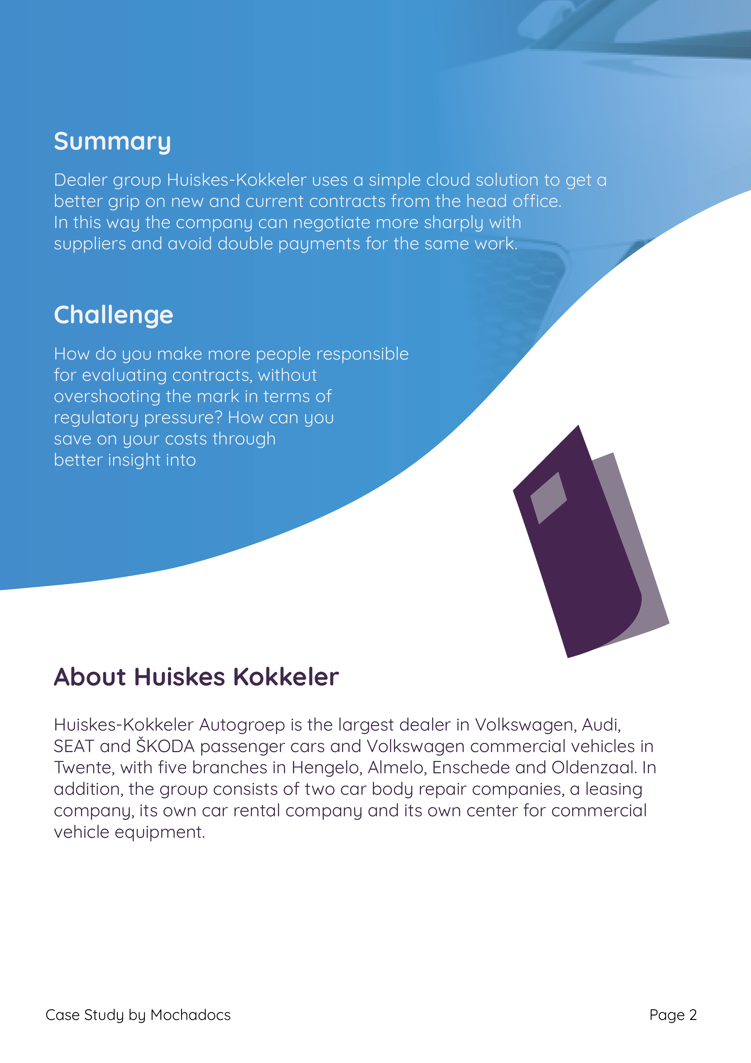 Mochadocs - Contract Management - Case Study - Huiskes Kokkeler - Page 2