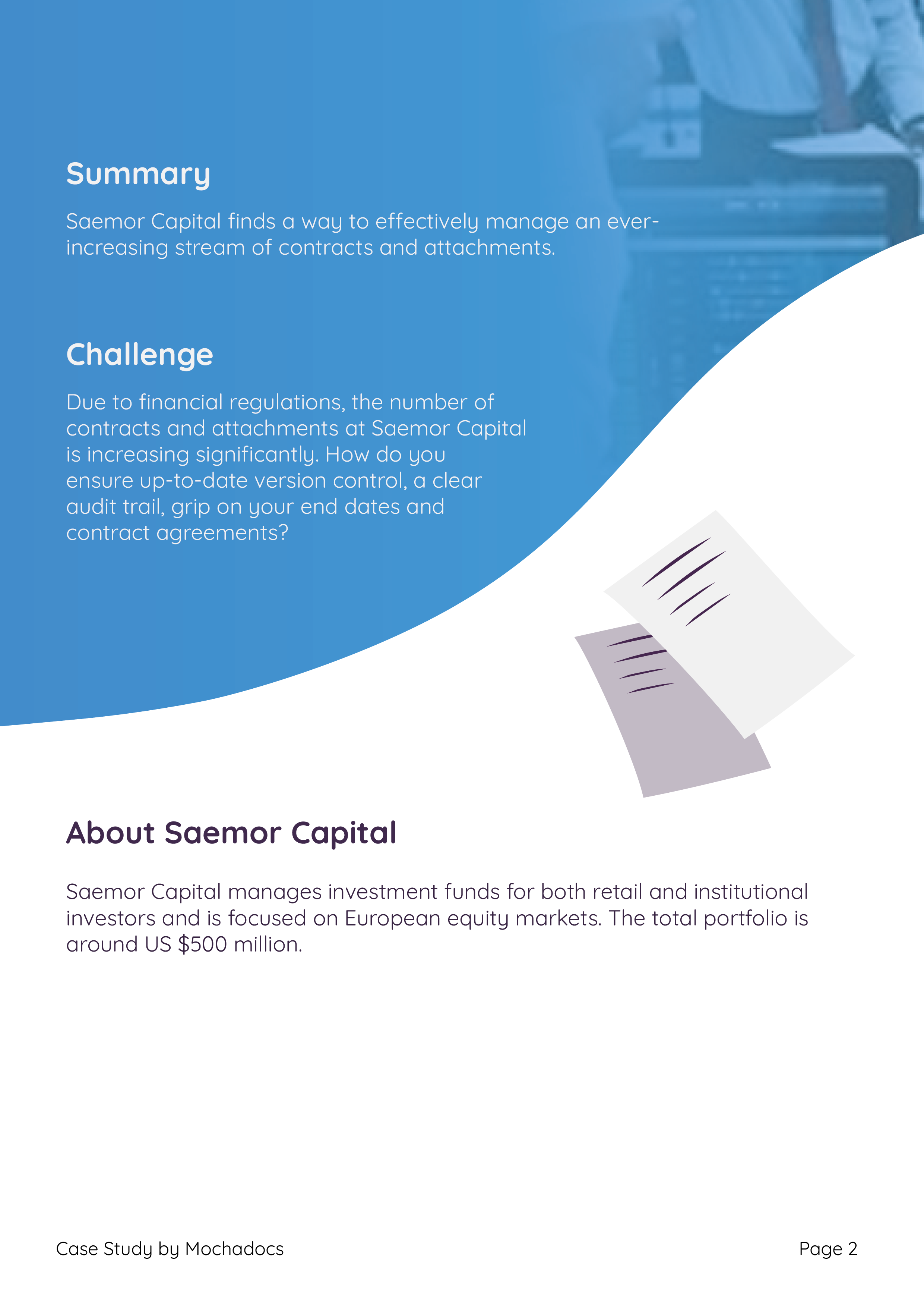 Mochadocs - Contract Management - Case Study - Saemor Capital - Page 2