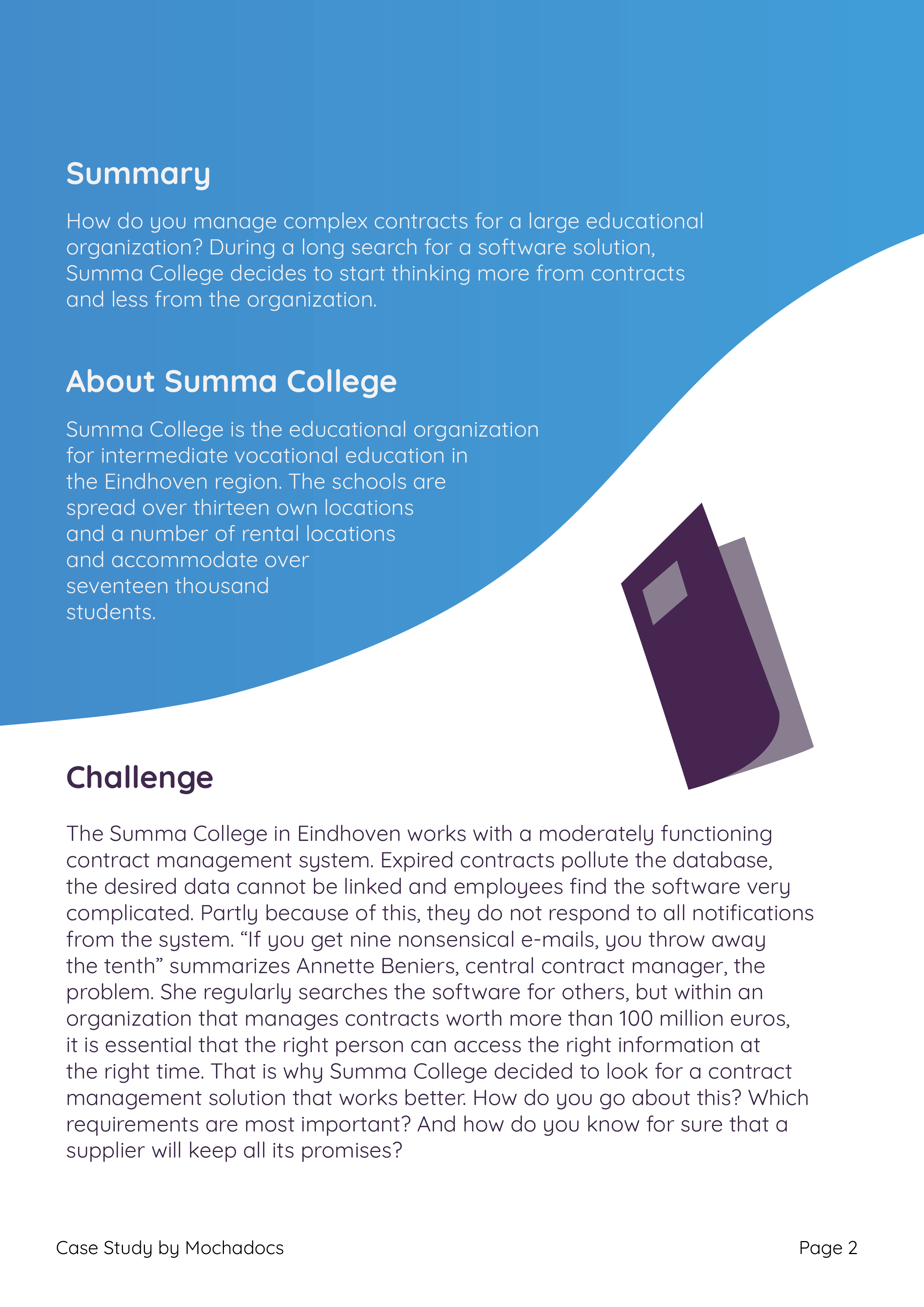 Mochadocs - Contract Management - Case Study - Summa College - Page 2