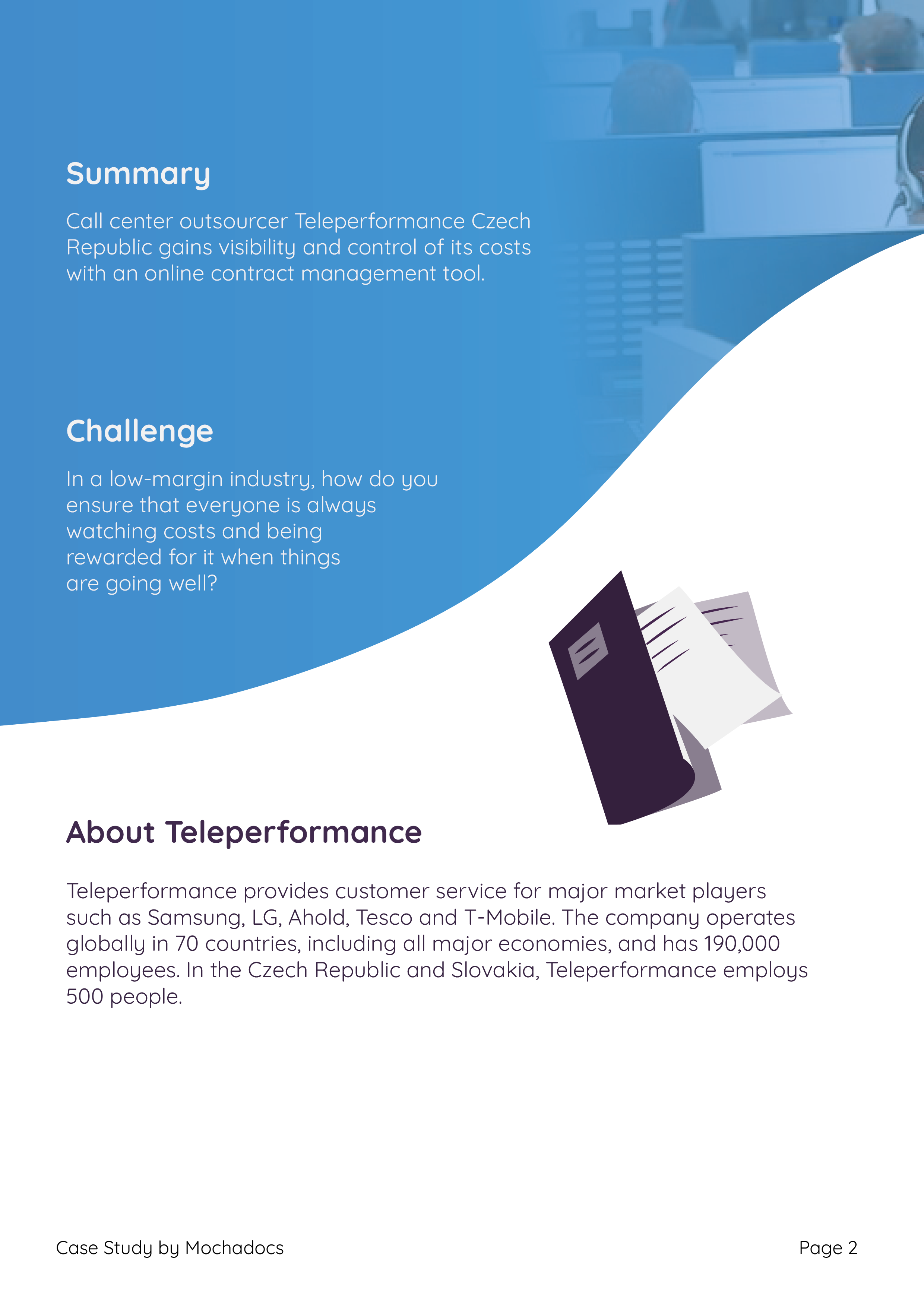 Mochadocs - Contract Management - Case Study - Teleperformance - Page 2