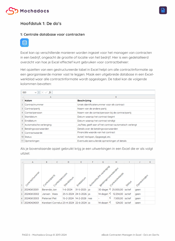 Excel kan op verschillende manieren worden ingezet voor het managen van contracten in een bedrijf